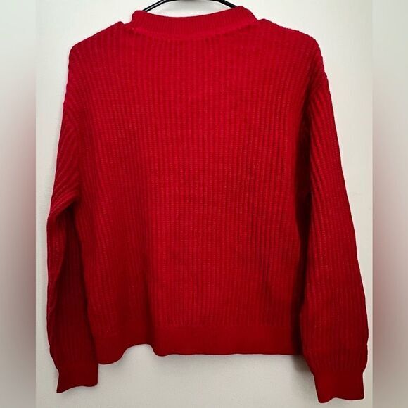 Red Cable Knit Crop Sweater XS NWOT - Picture 5 of 8